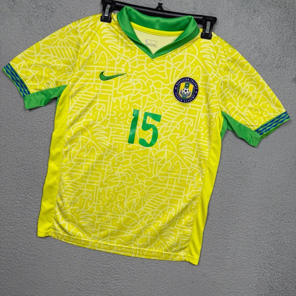 Nike Yellow and Green Men’s Soccer Jersey #15